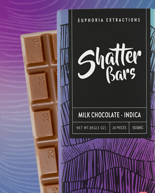 Euphoria Extractions -Shatter Bar- INDICA - Milk Chocolate  500mg THC