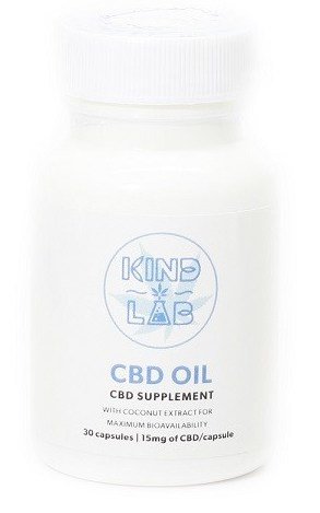 Kind Lab CBD Oil- CBD Supplement 30 capsules x 15mg CBD/ capsule