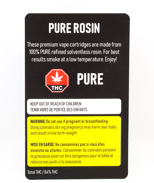 Pure Rosin 0.5g Vape Cartridge (assorted flavours)