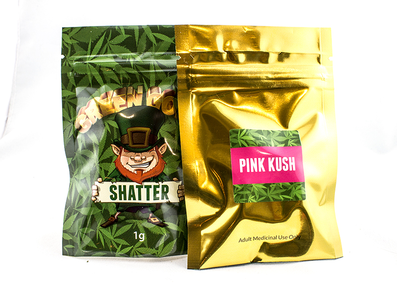 Green Gold Shatter - Pink Kush