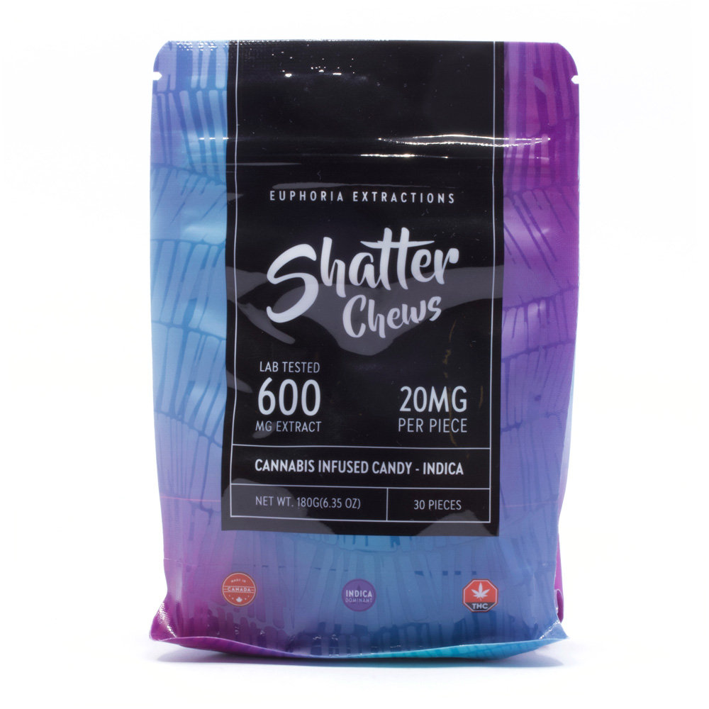600mg Indica Shatter Chews by Euphoria