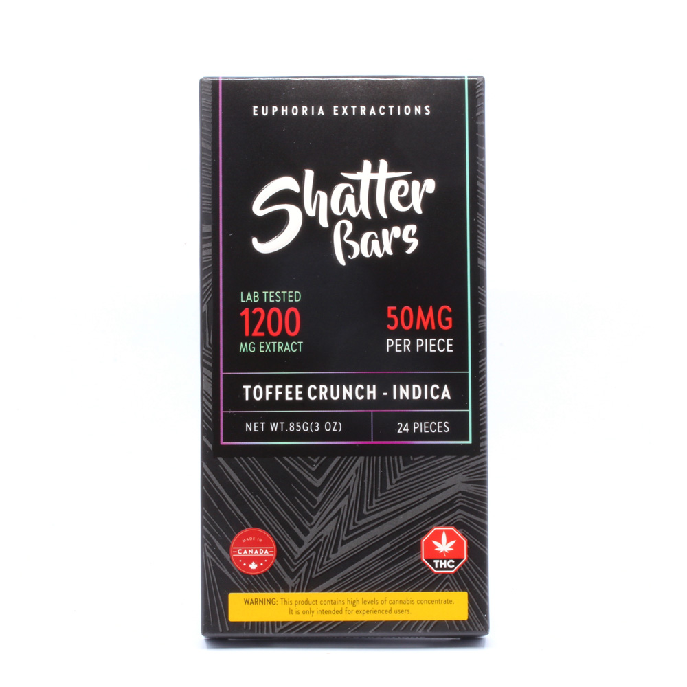 1200mg Indica Shatter Shatter Bars by Eurphoria
