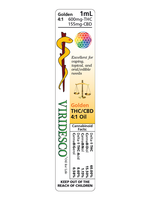Viridesco - Golden THC/CBD 4:1 Oil 1ml