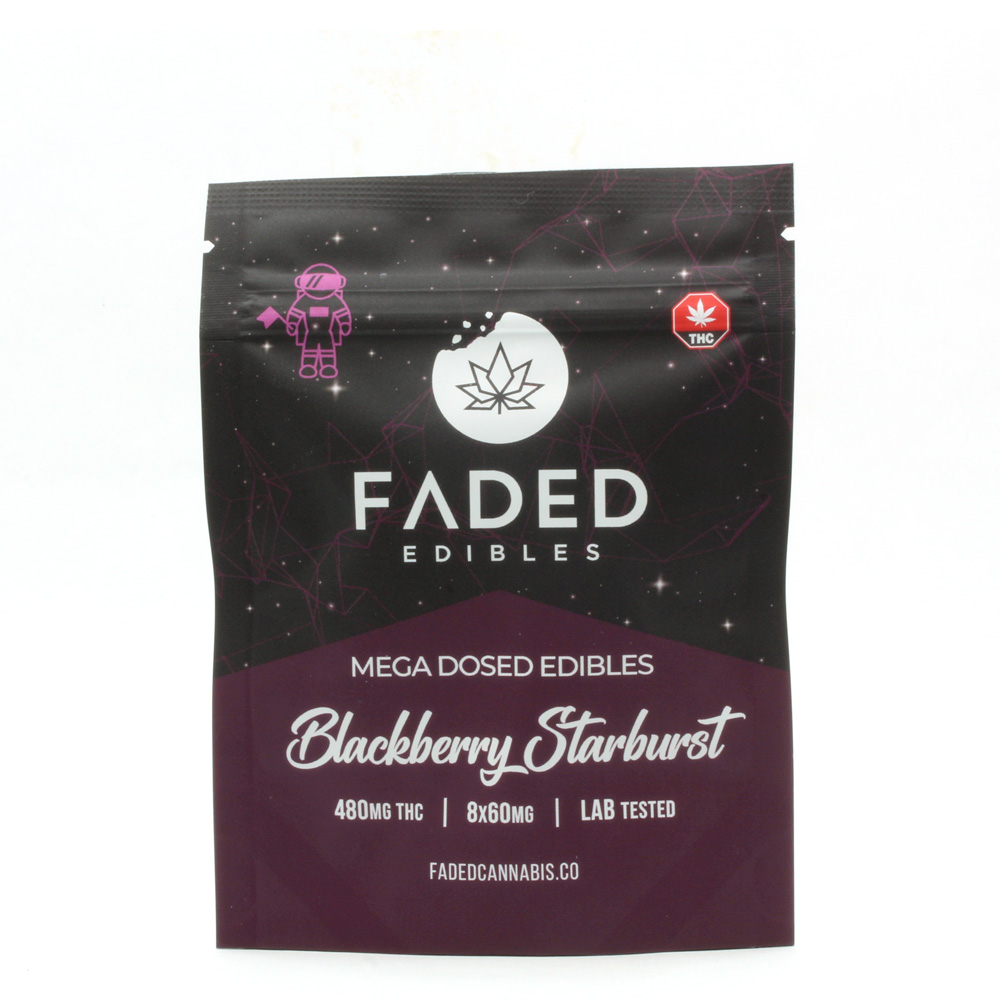 Blackberry Starburst 480mg THC Gummies by Faded