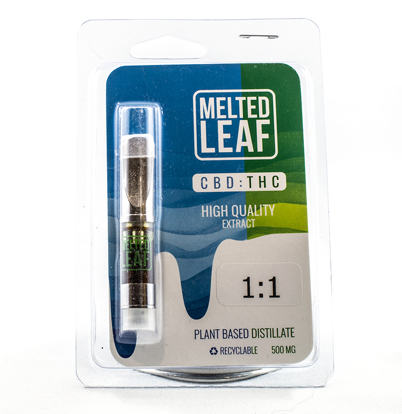 Melted Leaf 1:1 CBD to THC vape tip 500mg total